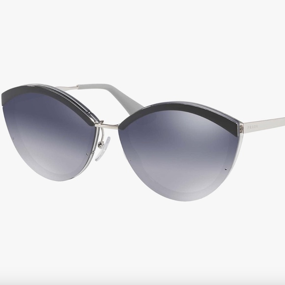 Prada PR 07US - KI53A0 Sunglasses CATWALK GREY w/GREY GRAD BLUE MIRROR SILVER 64 - Picture 1 of 1